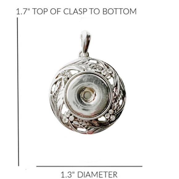 Snap Charm Pendant Necklace includes 31.5” Metal Chain for Standard Size Snaps - Picture 2 of 5